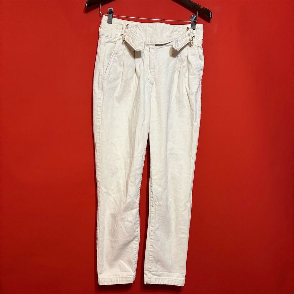 Sézane Women's Paperbag Pants Size 36 Creme High Rise‎